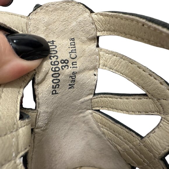 Fly London Yuke Sandal Wedge Heel Strappy Lace up Black Leather EU 38 US 7.5-8 - Picture 7 of 11